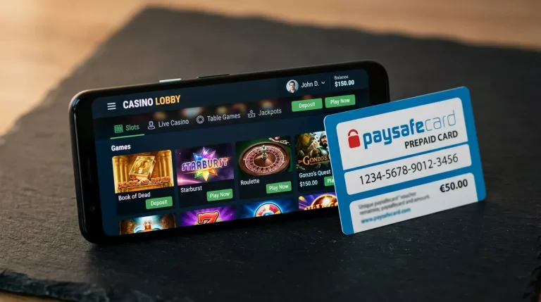 Paysafecard Casino Einzahlung auf dem Smartphone